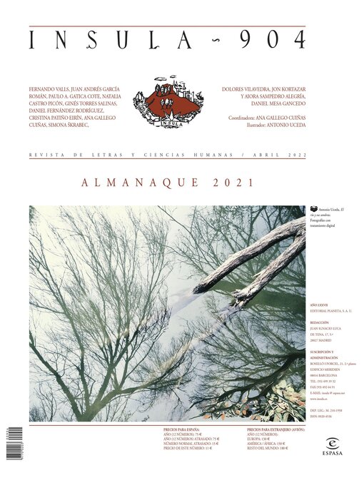 Title details for Almanaque 2021 (Ínsula n° 904, abril de 2022) by AA. VV. - Available